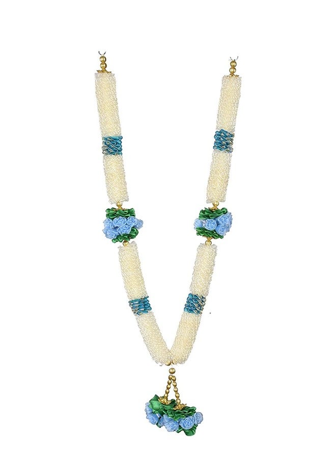 Veltic - Net Ribbon Bridal Garland - Off-White & Sky Blue VE107WSB - Image 1